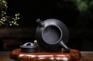《景舟石瓢》宜興紫砂壺助理工藝美術(shù)師手工黑料石瓢茶壺茶具