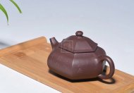 《六方容天》宜興紫砂壺高級(jí)工藝美術(shù)師手工紫泥竹容天茶壺茶具