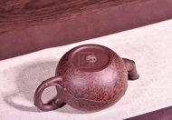 《逍遙竹》宜興紫砂壺工藝美術師純手工紫泥泡茶壺茶具一粒珠