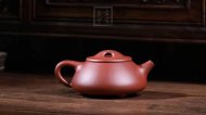 《景舟石瓢》宜興助理工藝美術(shù)師手工紫砂壺紅皮龍料茶壺石瓢茶具